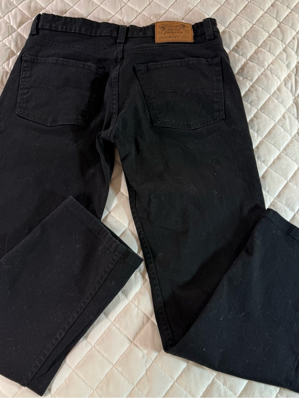 Vintage DIESEL Industry Black Straight Leg Jeans Made in USA 34x32 90s Y2K